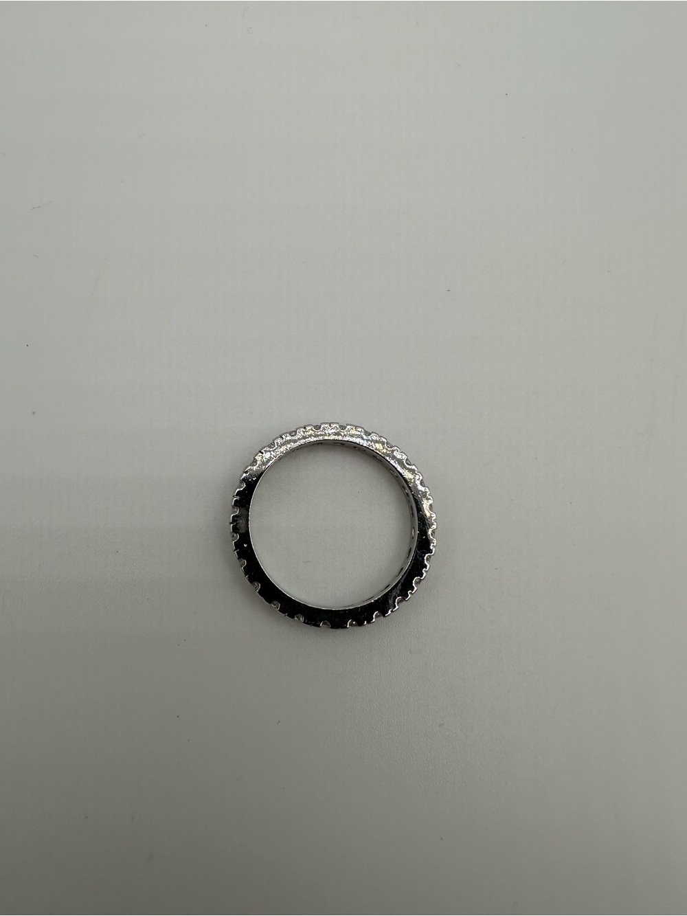 925 Sterling Silver Clear Round Prong Set Eternity Band Ring, Size 10 - Picture 7 of 8